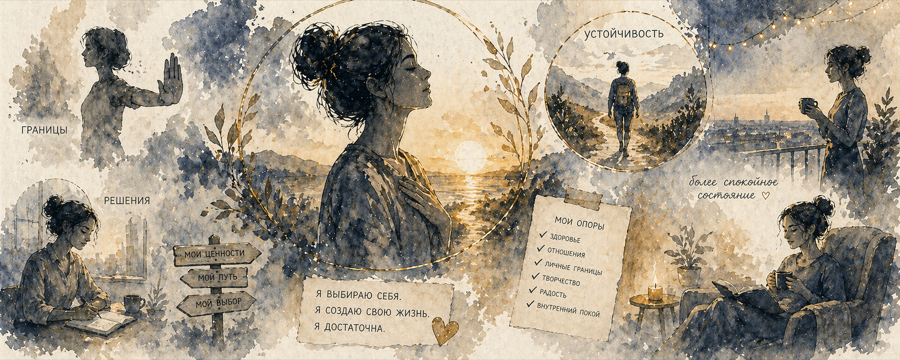 Иллюстрация закрепления изменений, устойчивости и внутренней опоры